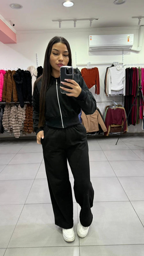 Conjunto Moletom Com Ziper e Capuz Helena